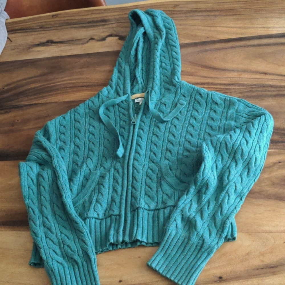 American Eagle zip front hooded sweater